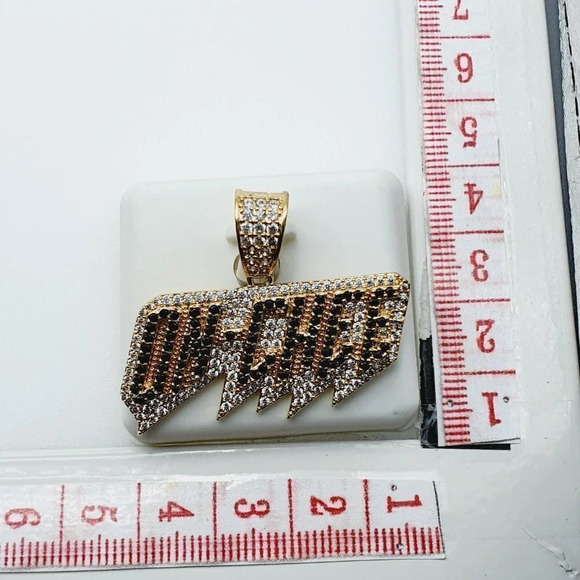 "14K Gold Plated Cubic Zircon Pendant, INUS1BR300 - Picture 9 of 9